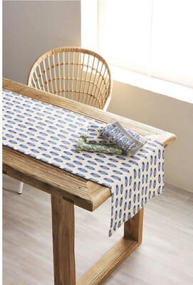 Blue Ikat Table Runner