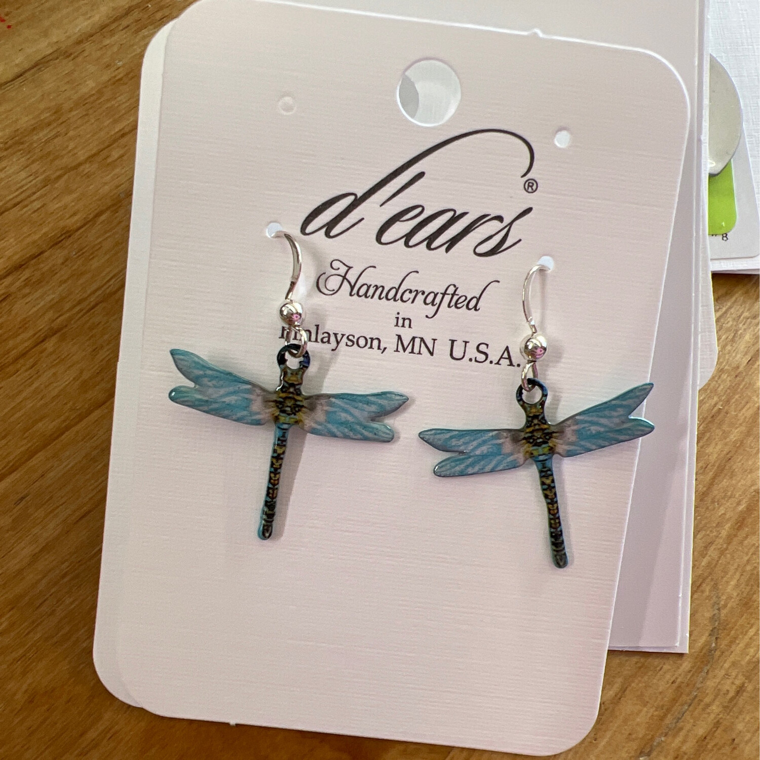 Aqua Dragonfly Stainless Earrings