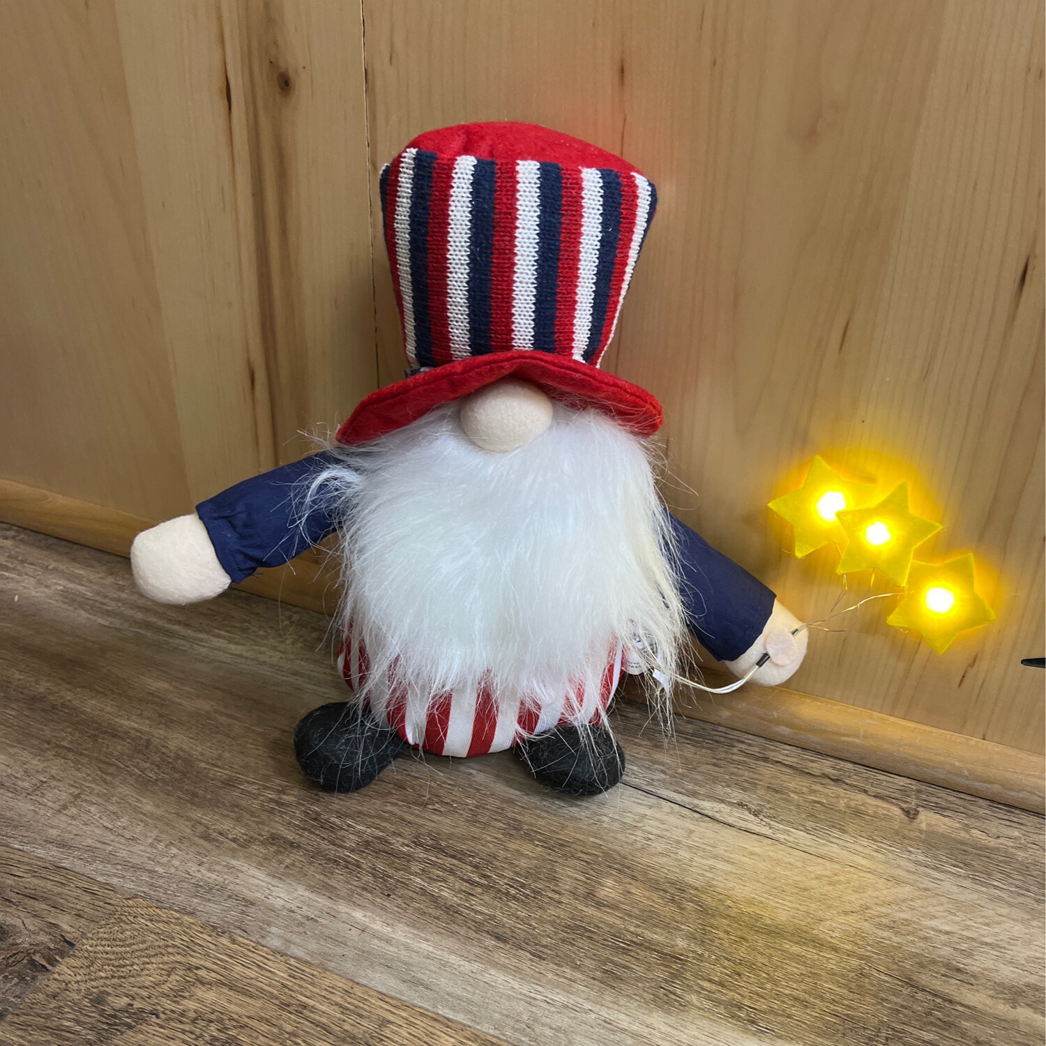 Lighted Patriotic Gnome Sitter