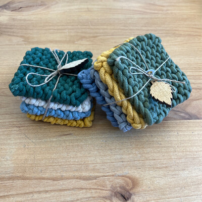 Greens Crocheted Coaster Set
