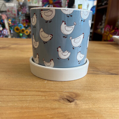 Blue & Ivory Dolomite Chicken Canister