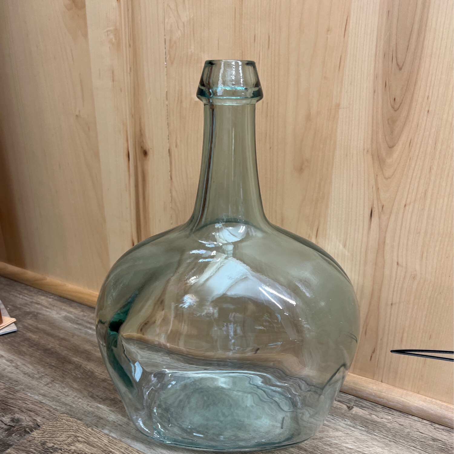 15" Green Glass Bottle