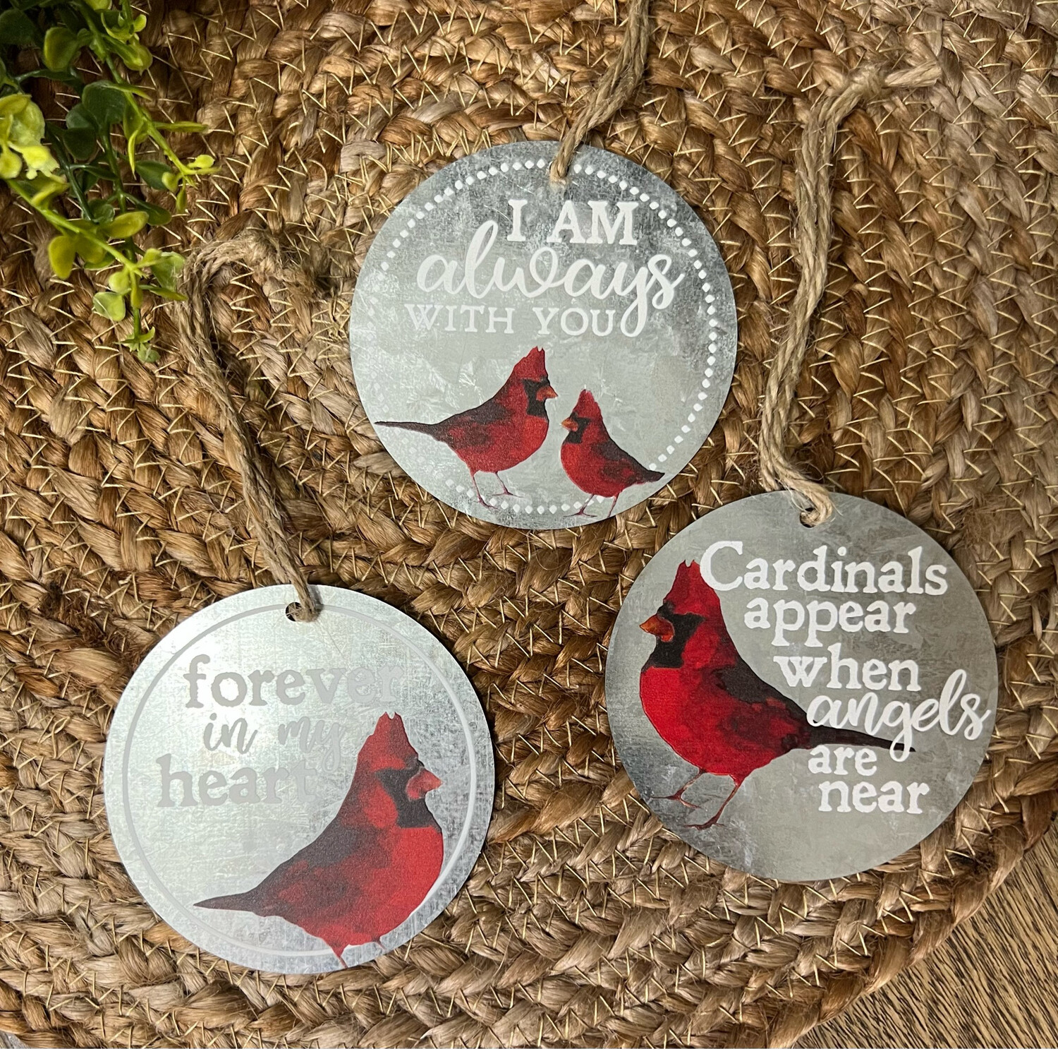 Cardinal Tin Ornaments