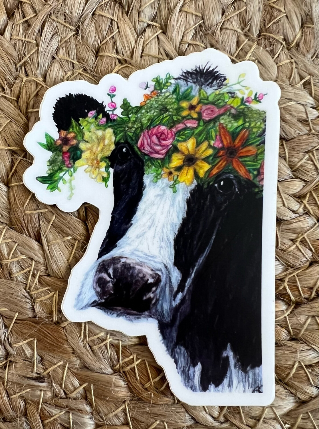 Crowned Cow Sticker