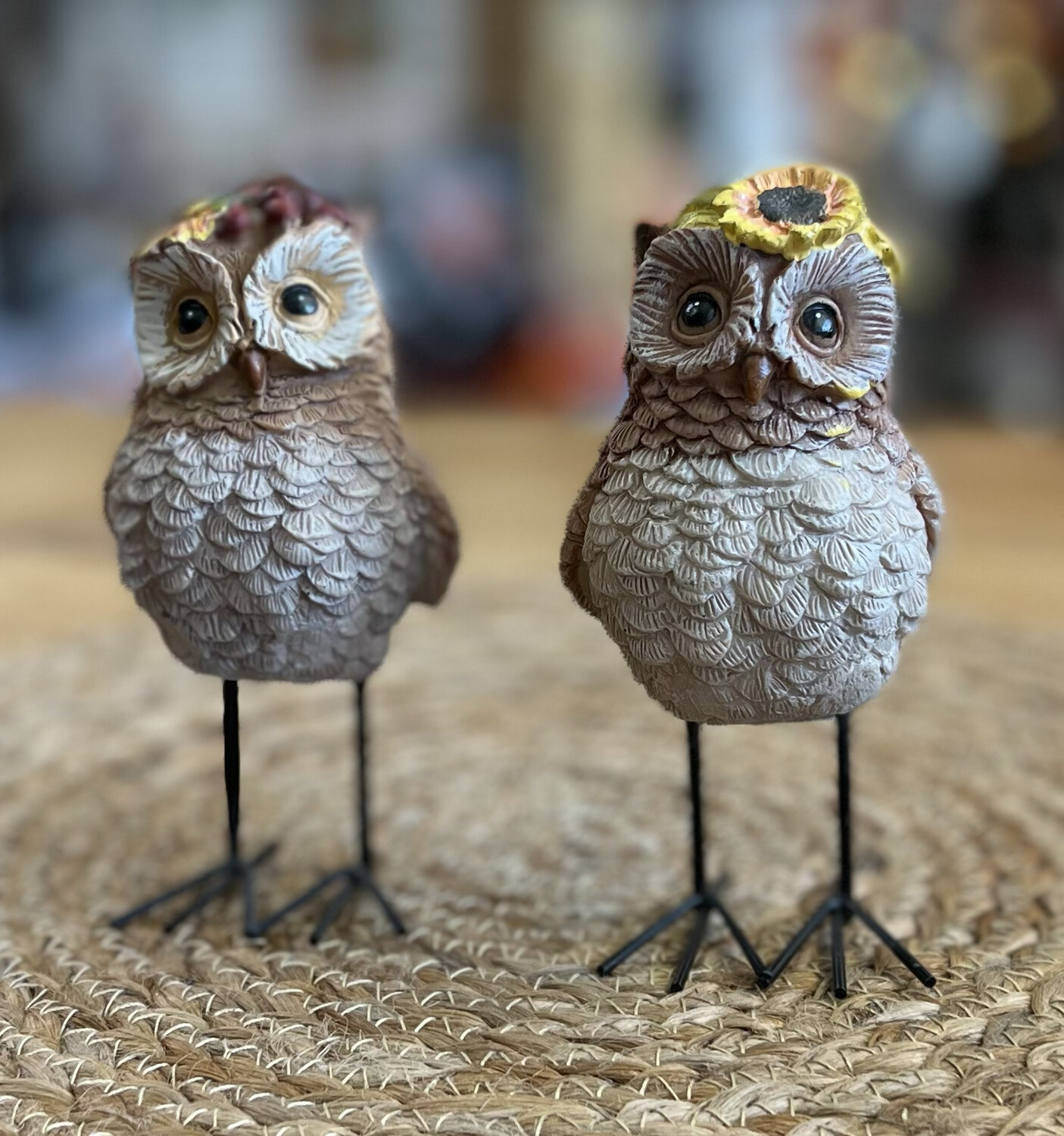 Fall Owls w/Metal Feet