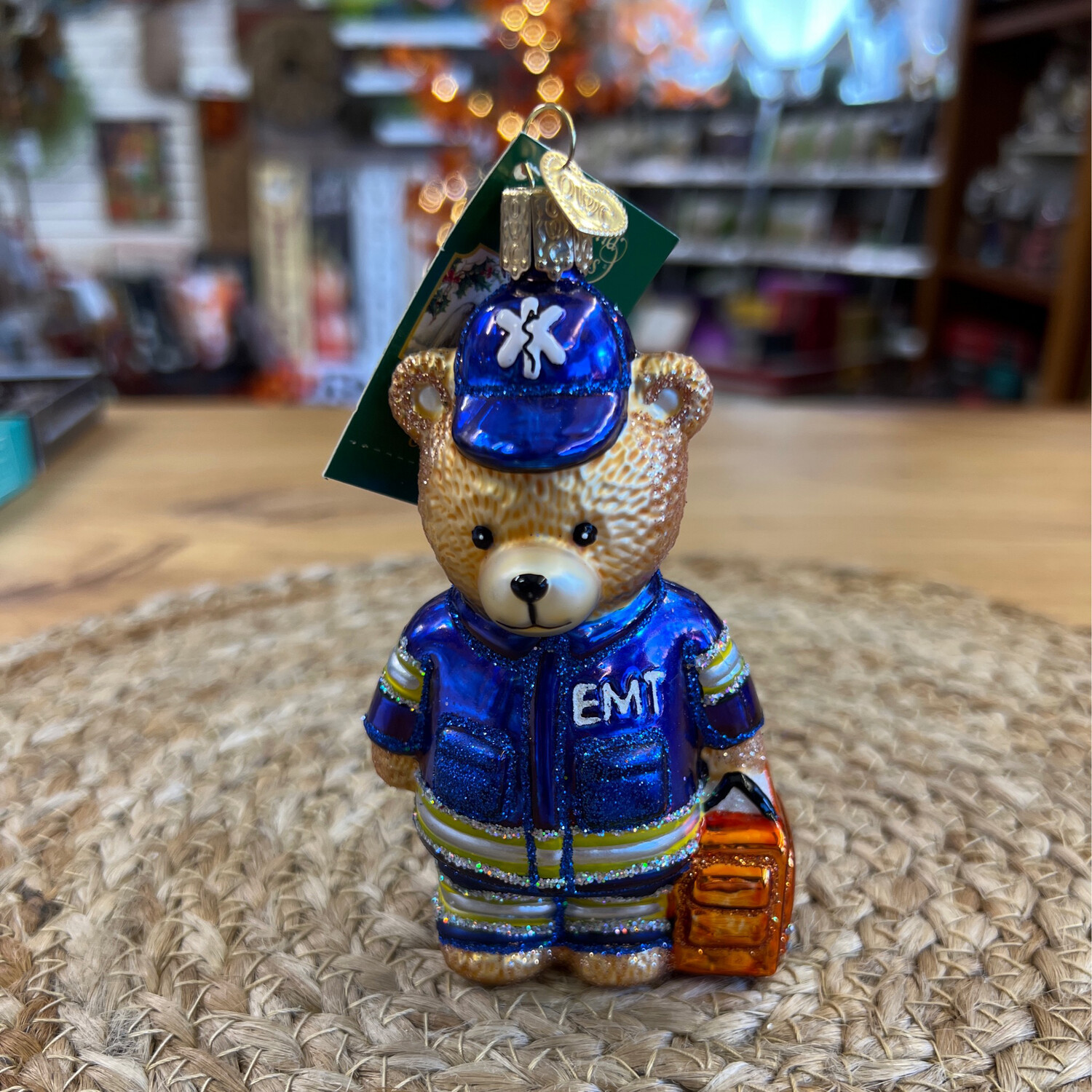Glass EMT Teddy Ornament
