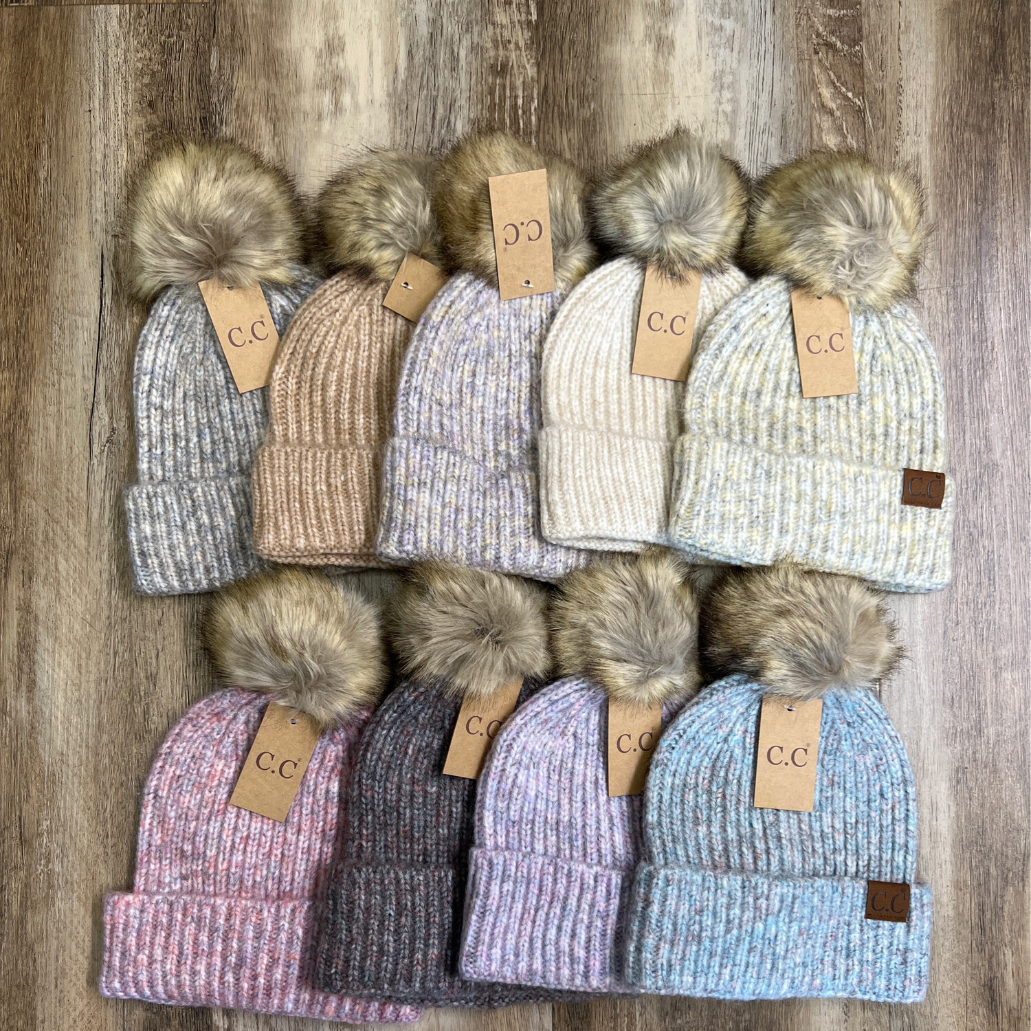 CC Knit Faux Fur Pom