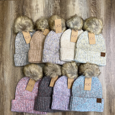 CC Knit Faux Fur Pom