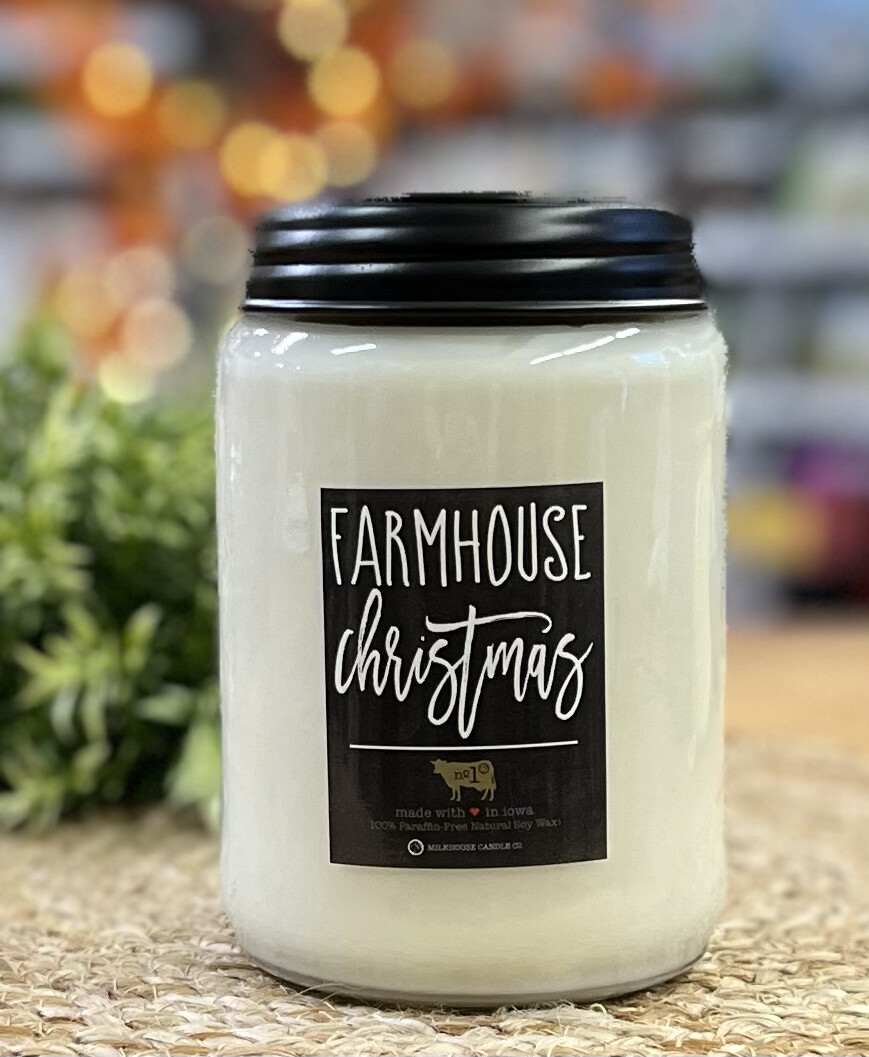 26oz Farmhouse Christmas Apothecary Jar