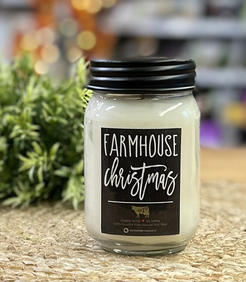 13oz Farmhouse Christmas Mason Jar