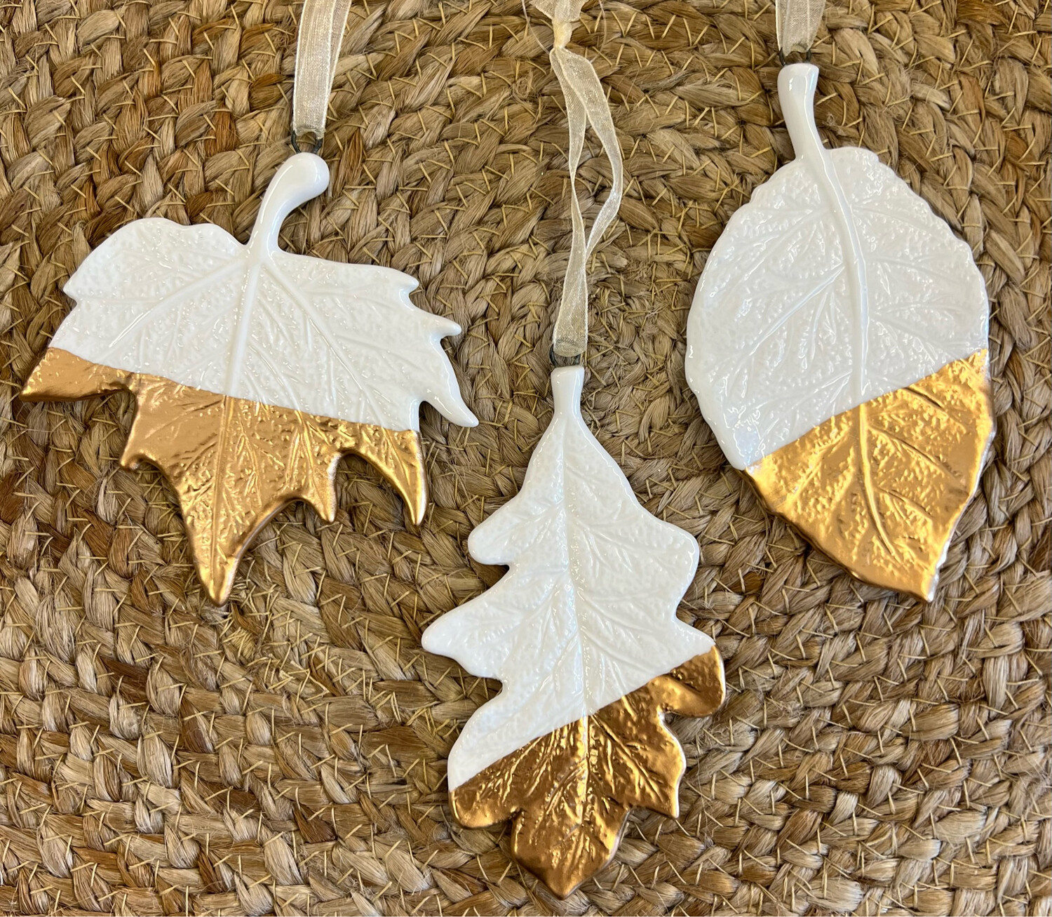 Gold Dipped Leaf Ornaments Gold Dipped Leaf Ornaments