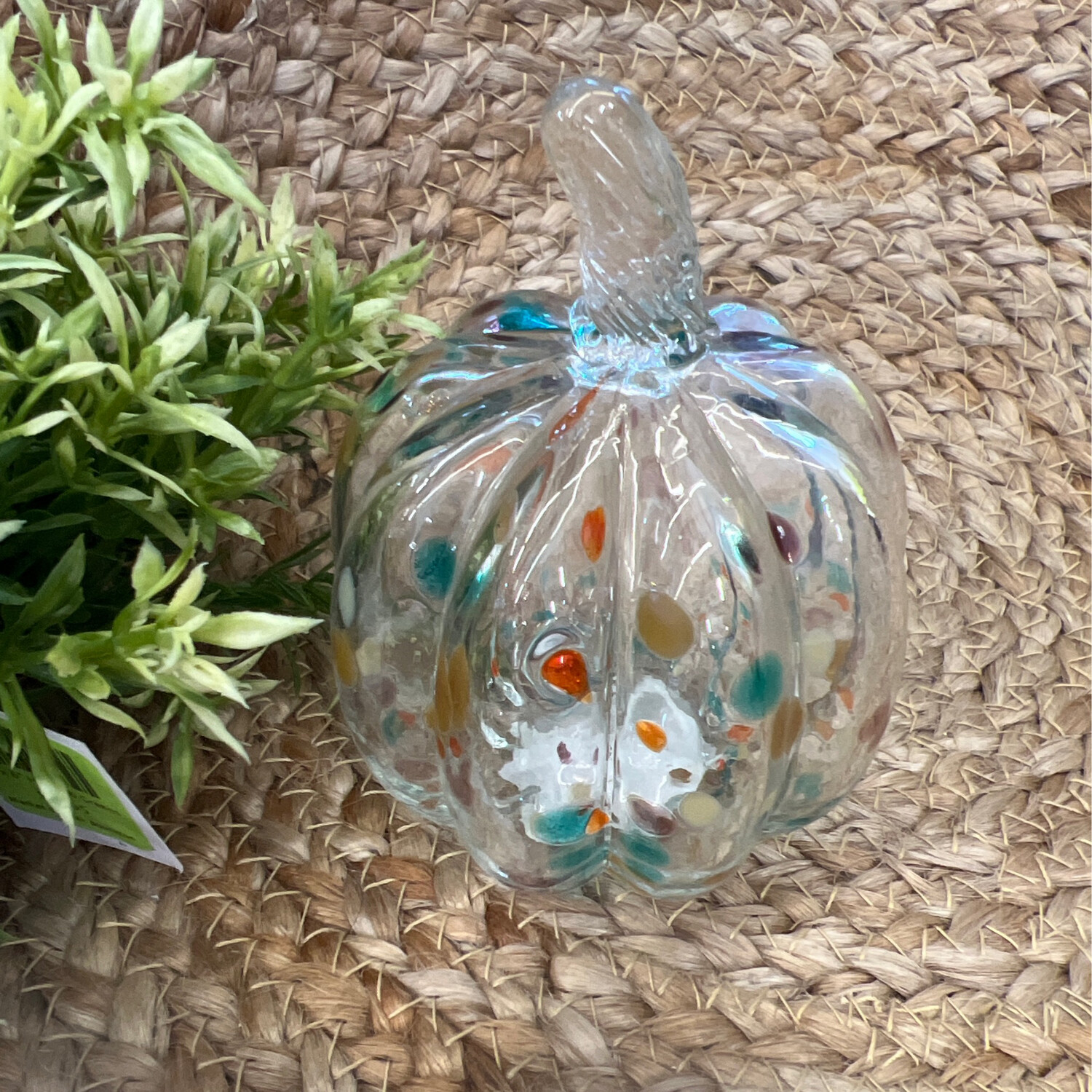 Mini Confetti Glass Pumpkin