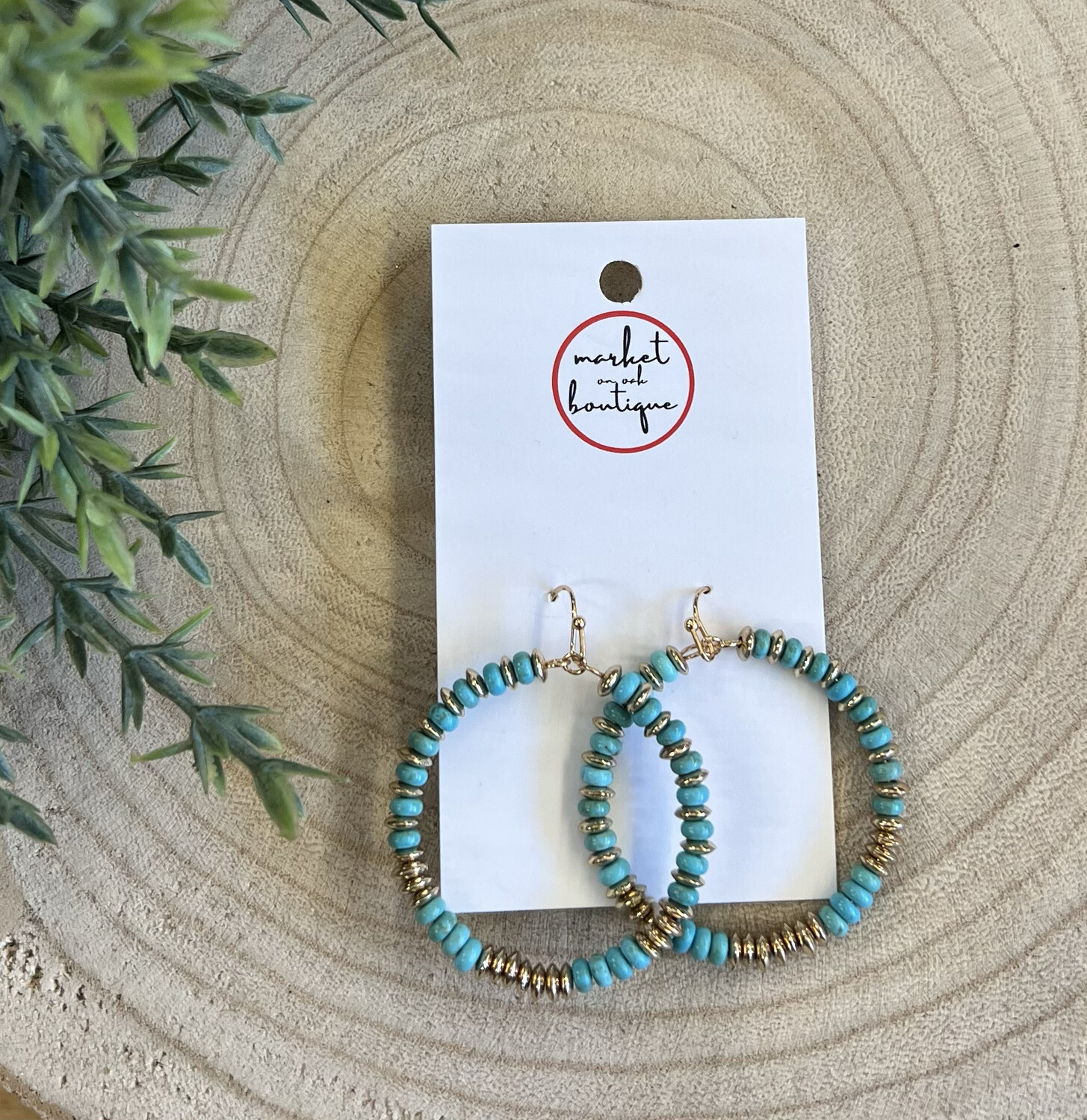 Turquoise Color Drop Earrings