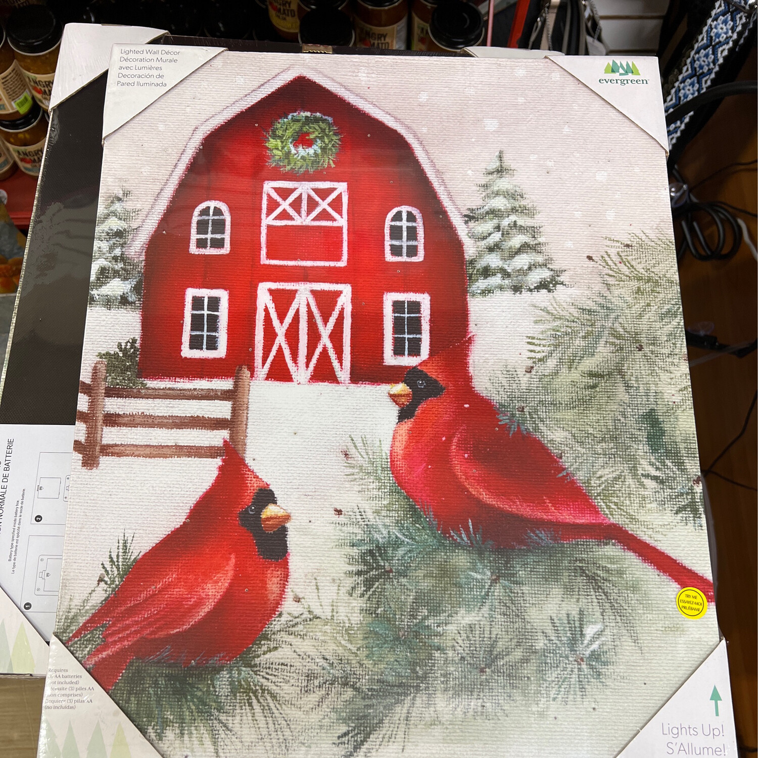 16" x 20" Cardinal & Barn Canvas