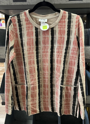 Button Back Striped Top