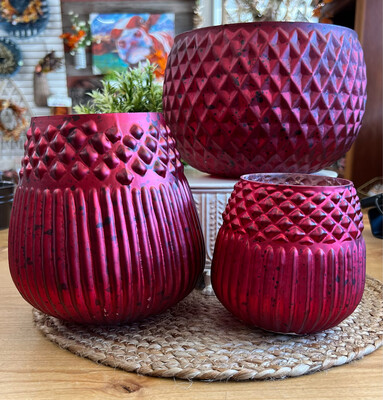 Red Mercury Glass Bowls