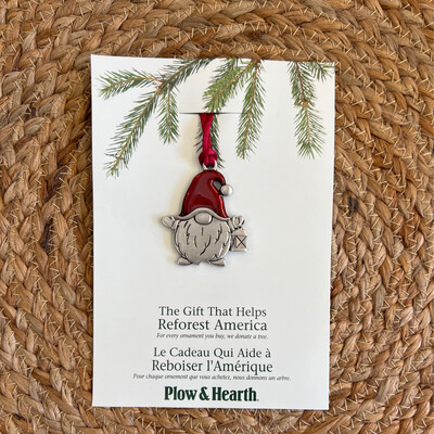 Solid Pewter Santa Gnome Ornament Solid Pewter Santa Gnome Ornament