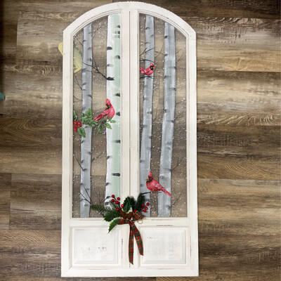 Handpainted Tall Cardinal Screen Handpainted Tall Cardinal Screen