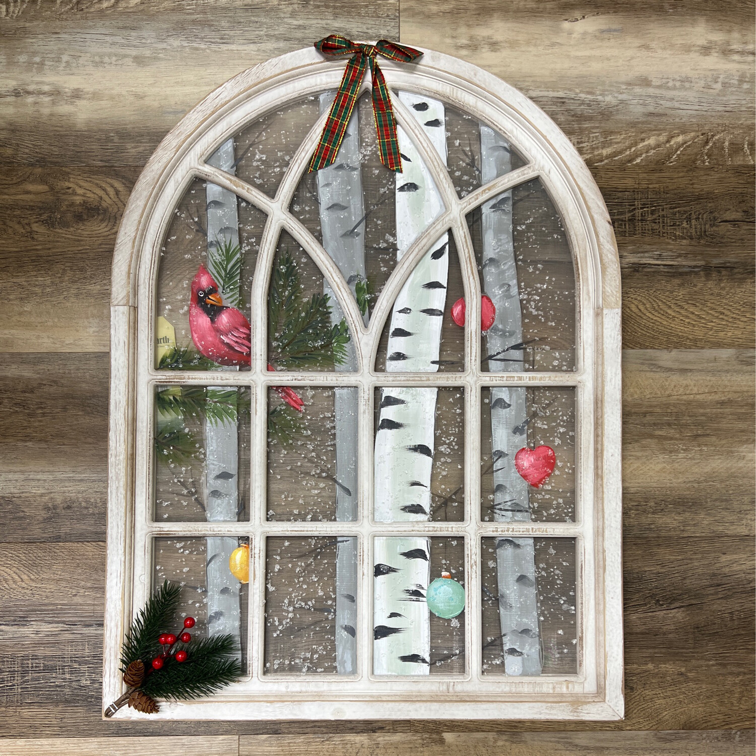 Handpainted Arched Cardinal Screen