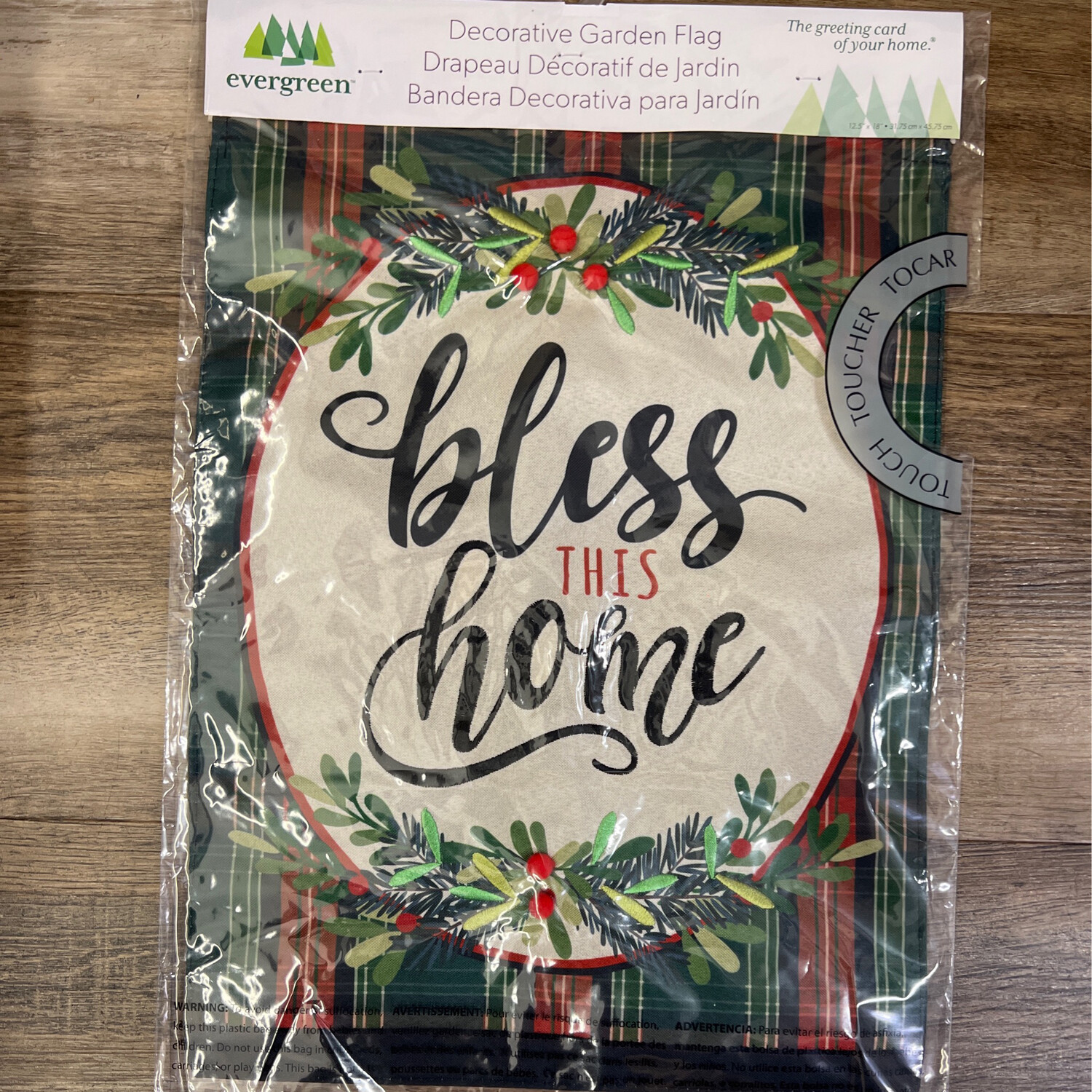 Bless This Home Plaid Flag