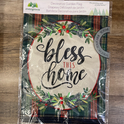 Bless This Home Plaid Flag Bless This Home Plaid Flag