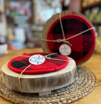 Check Potholder & Trivet Set Check Potholder & Trivet Set