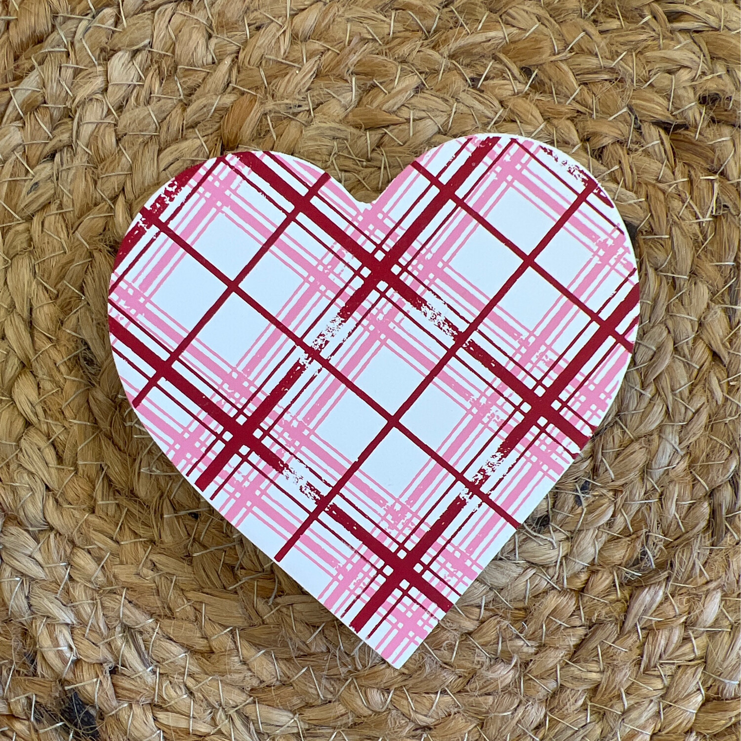 Pink & Red Plaid Heart