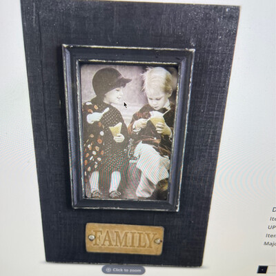 11" Black Wood Frame w/Leather Tag 11" Black Wood Frame w/Leather Tag