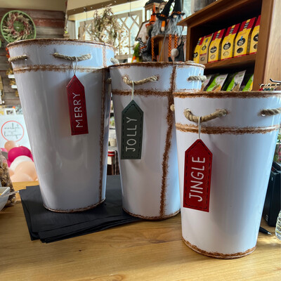 French Buckets with Tags French Buckets with Tags