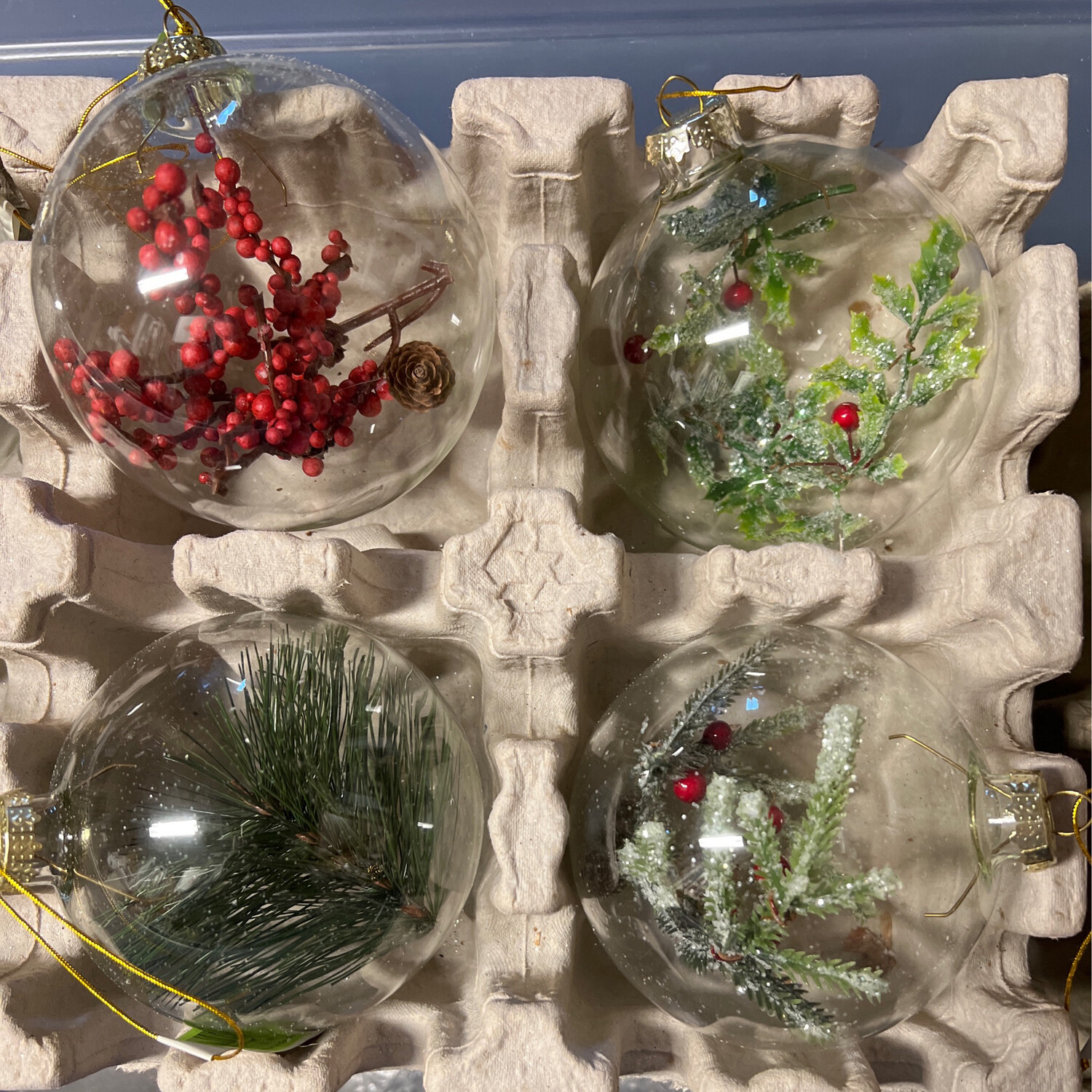 5&quot; Glass Greenery Ball