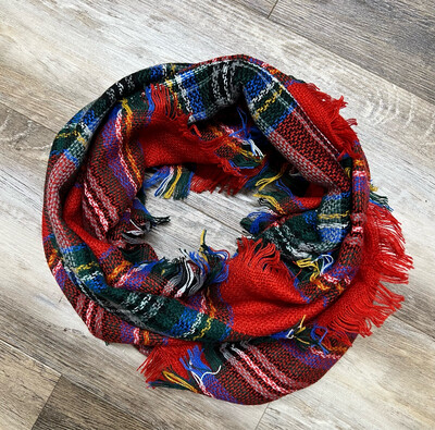 Multi Plaid Infinity Scarf