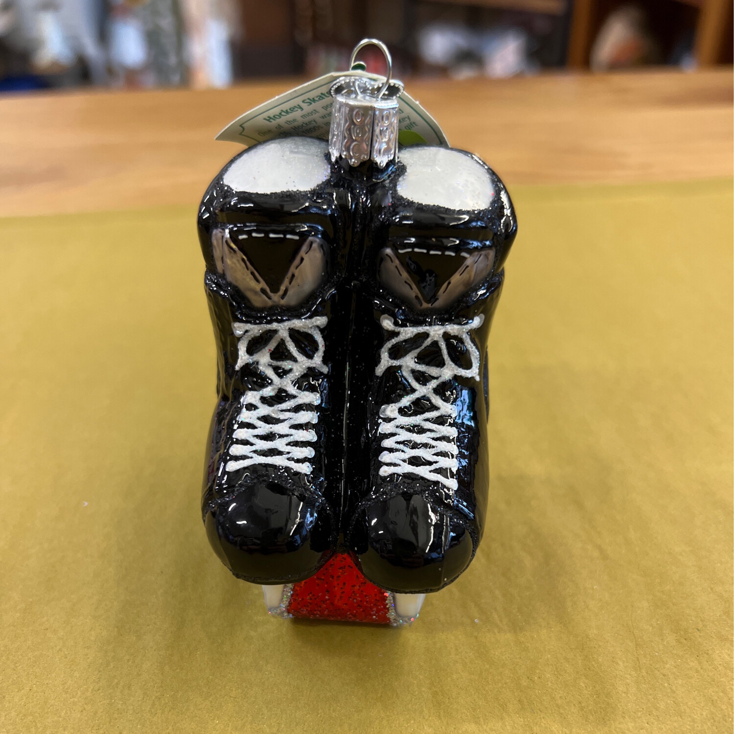 Blown Glass Hockey Skates Ornament