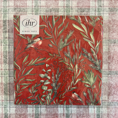 Winter Greens Red Luncheon Napkin Winter Greens Red Luncheon Napkin