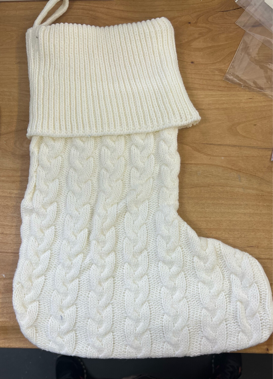 Cable Knit Cream Stocking
