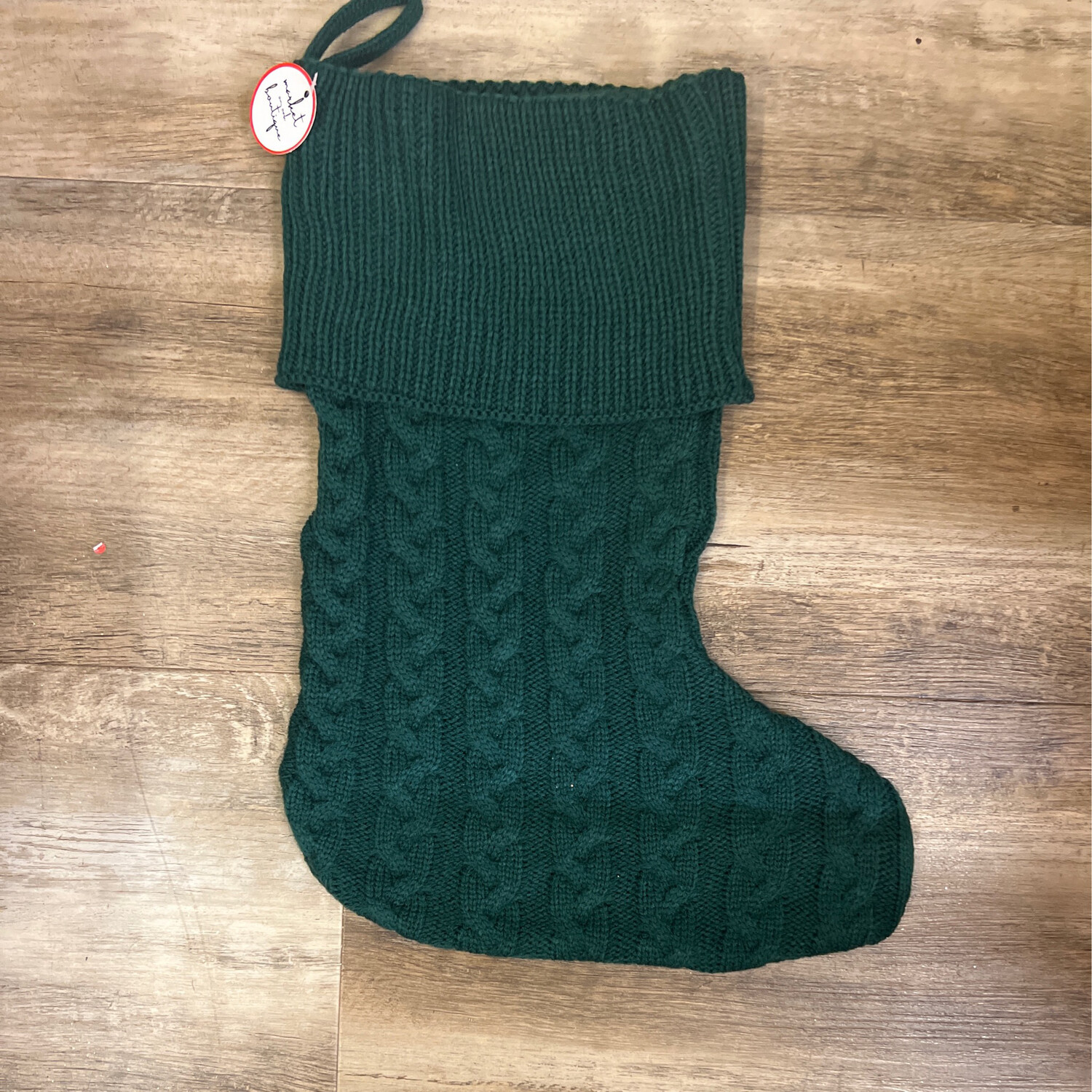 Cable Knit Hunter Green Stocking Cable Knit Hunter Green Stocking