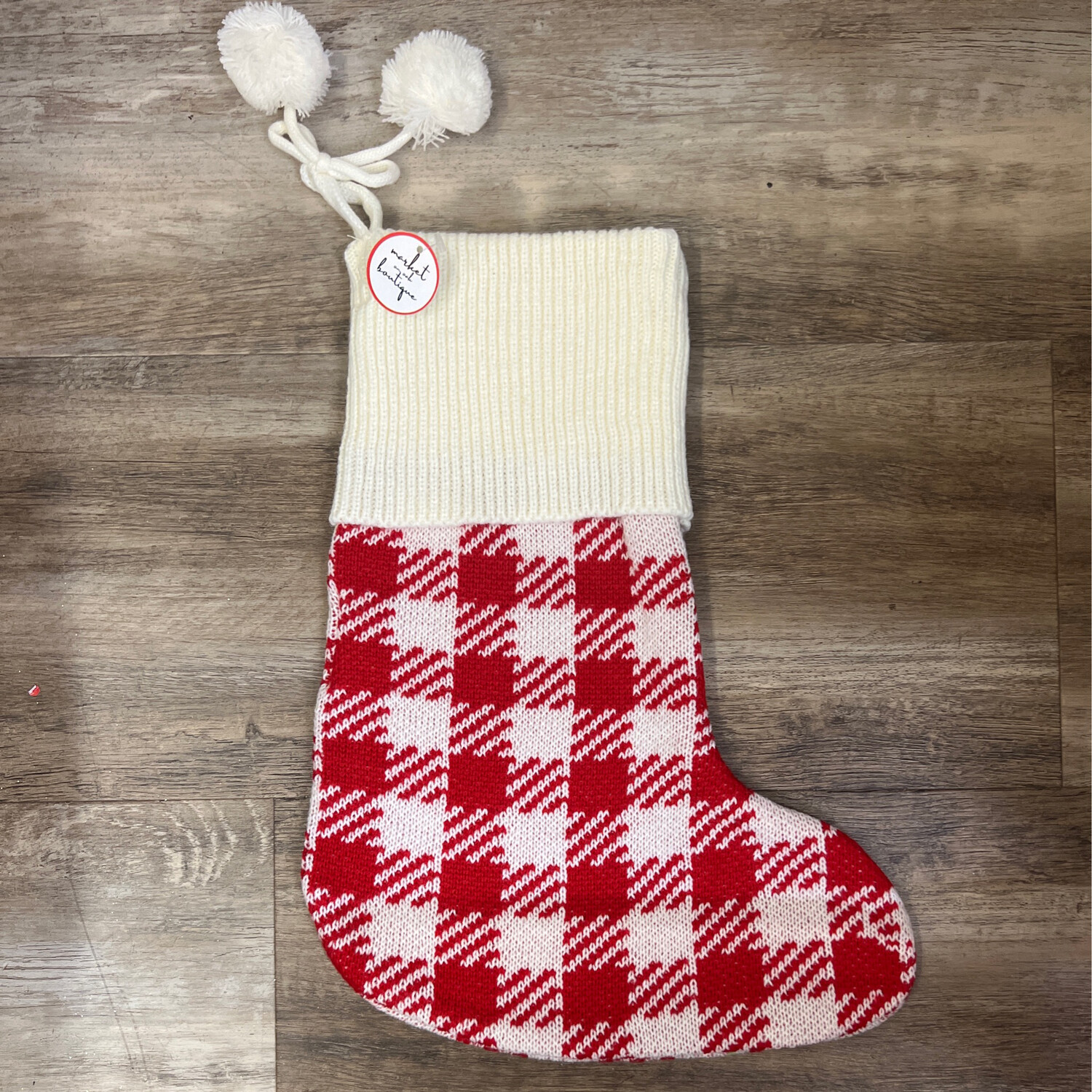 Red Check Knit Stocking Red Check Knit Stocking