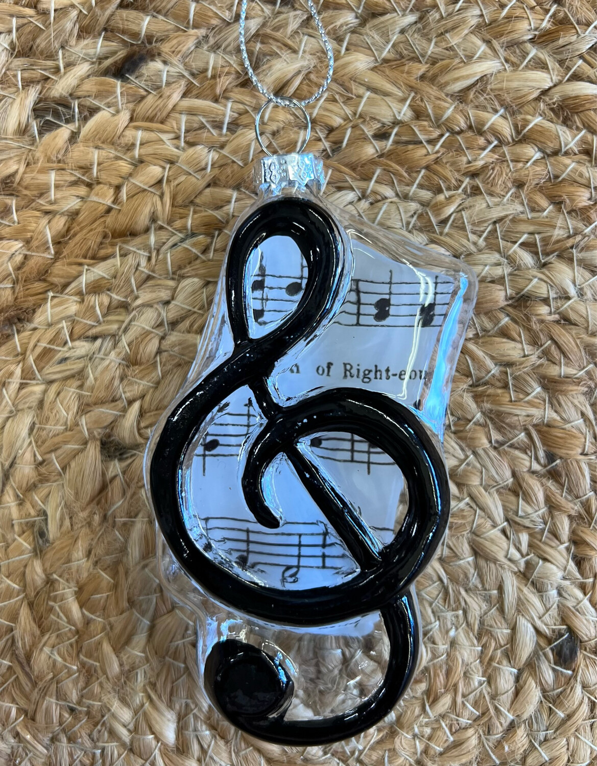 Music Note Glass Ornament