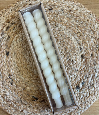 Set/2 Unscented Twisted Ivory Taper