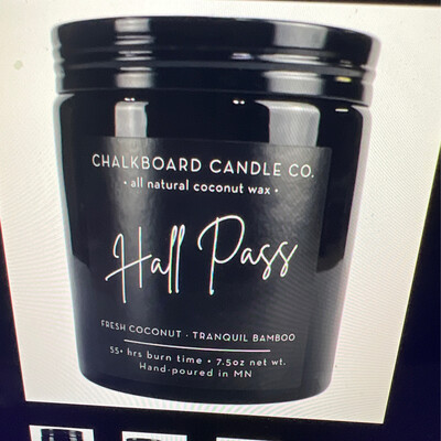 Chalkboard Hall Pass Candle