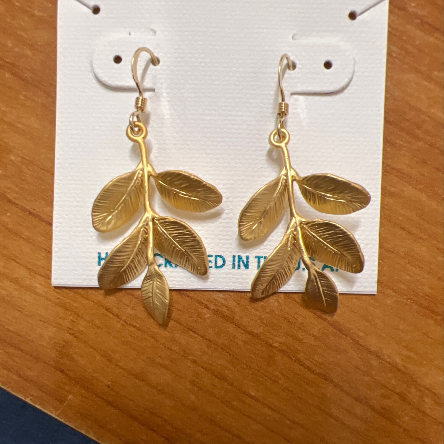 16K Gold Plated Matte Branch Earrings