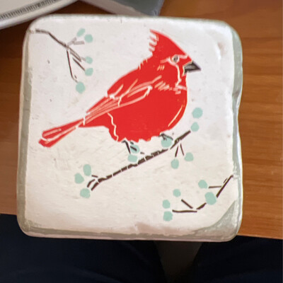 Winter Cardinal Coaster