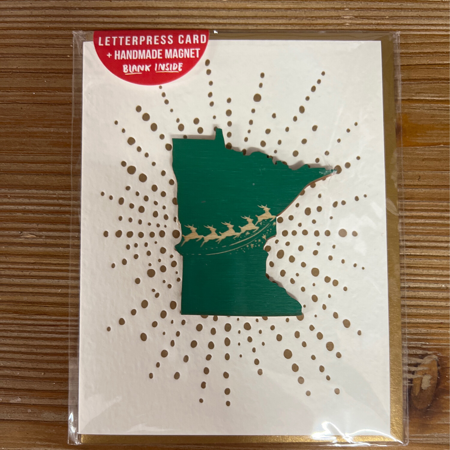 Green Reindeer Magnet Card