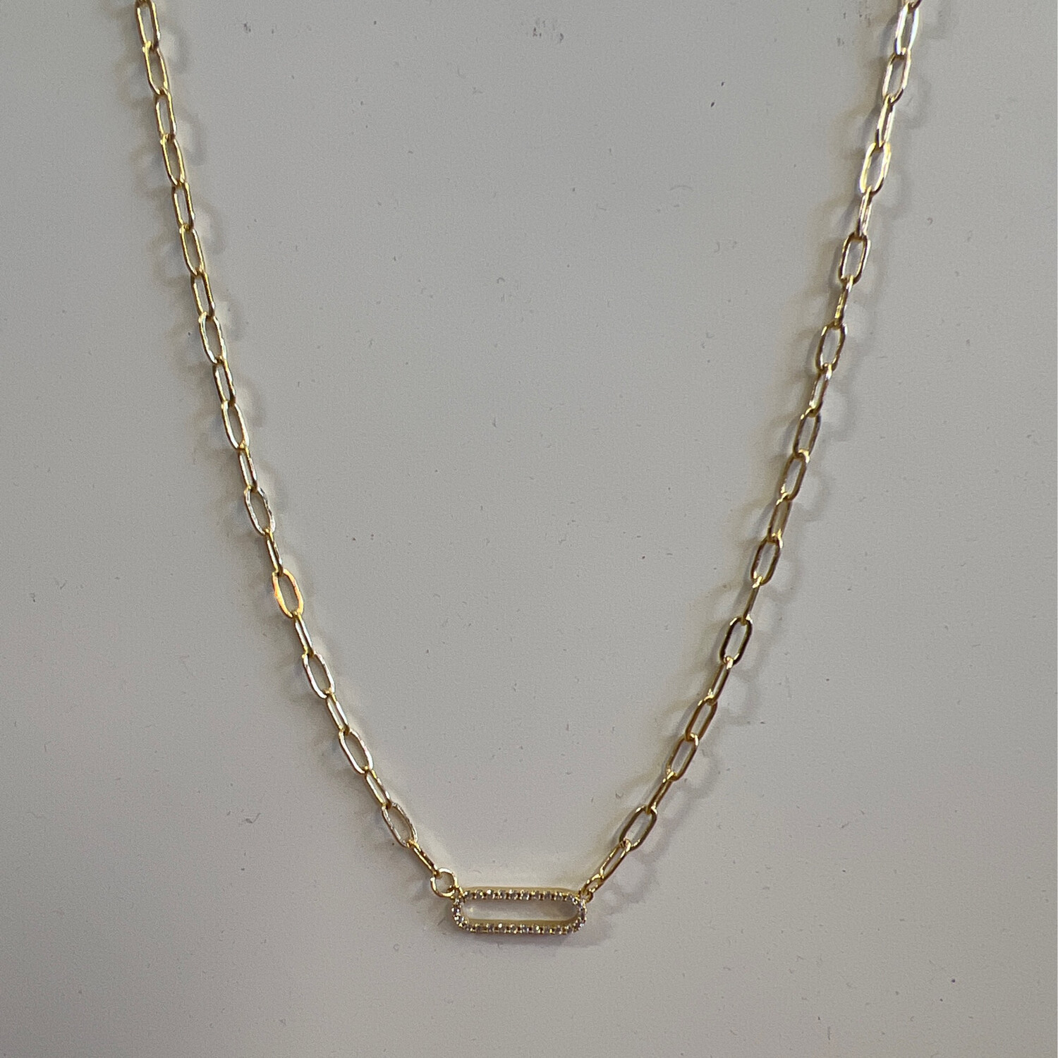 Delicate Link Golden Rhinestone Necklace