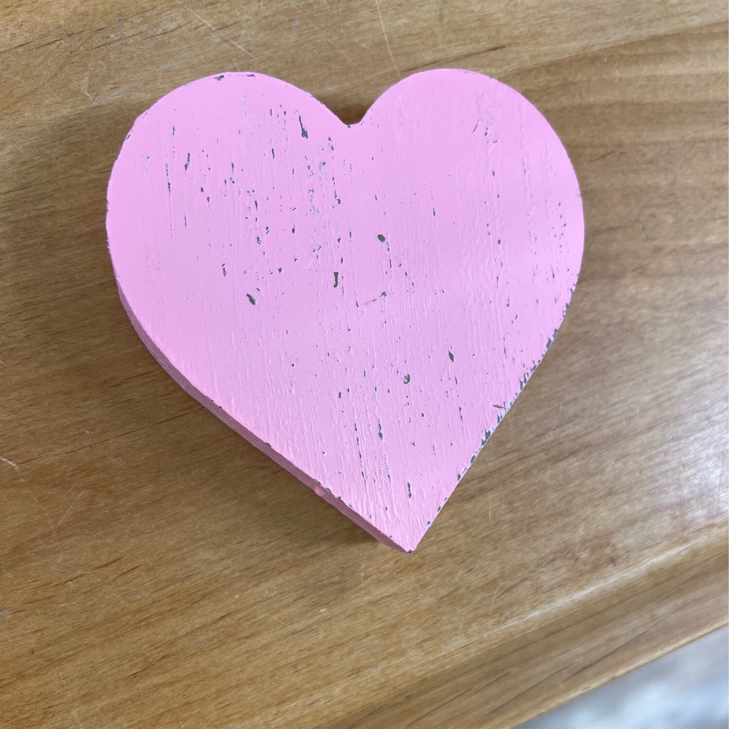 Pink Distressed Wood Heart