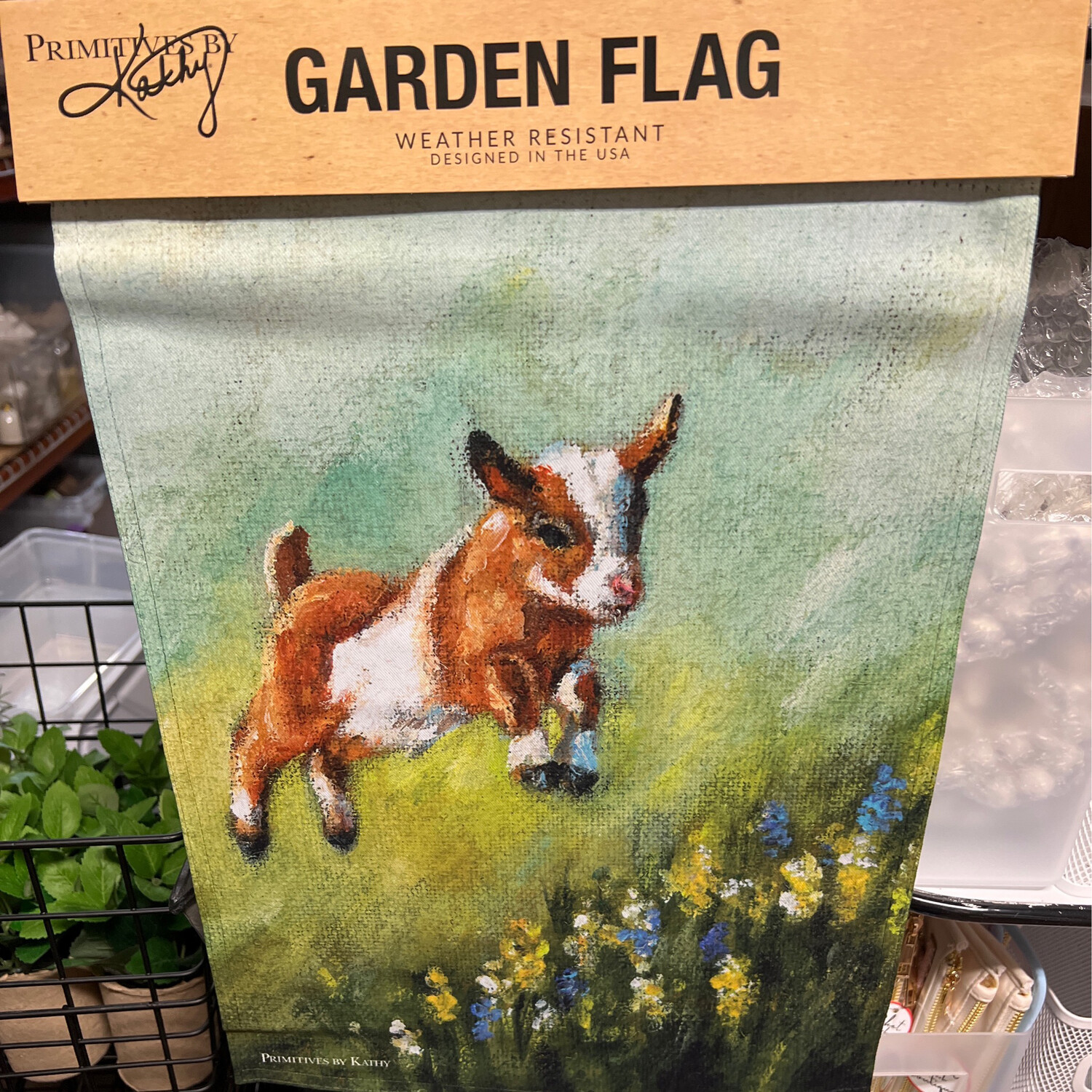Jumpin Goat Garden Flag