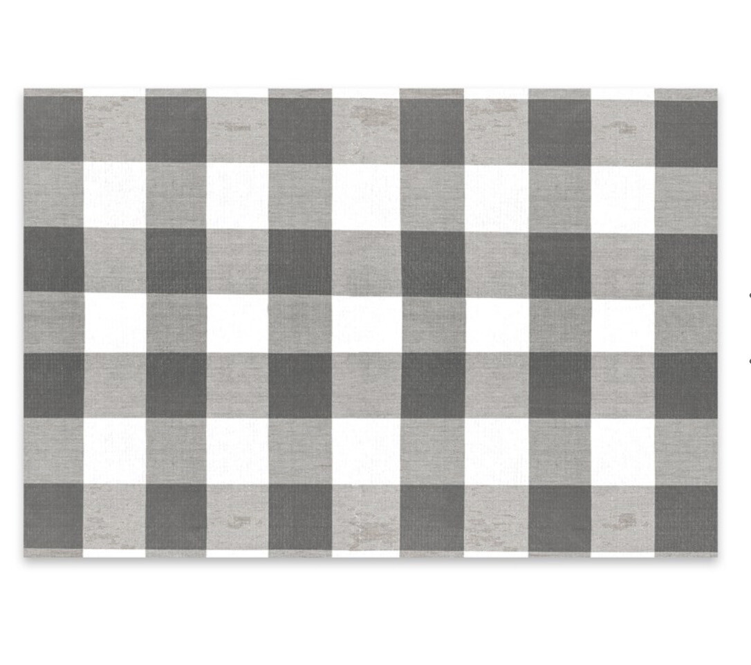 Grey Check Paper Placemat Pad