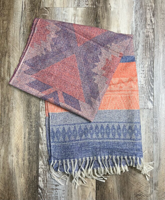 Montana Orange Fringe Scarf