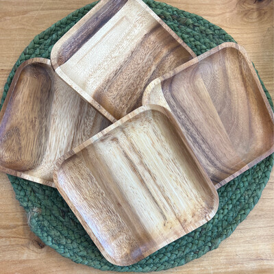 6-1/4" Square Suar Wood Plate