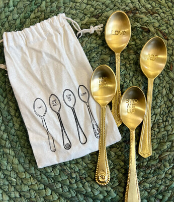 5-1/2" Brass Spoons Set