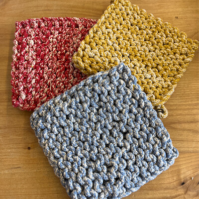 8" Mottled Crocheted Trivet